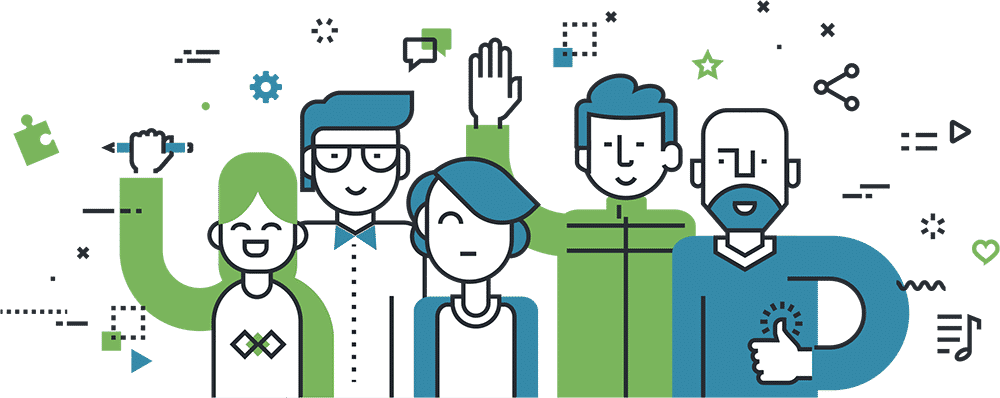 Content marketing team and strategy illustration